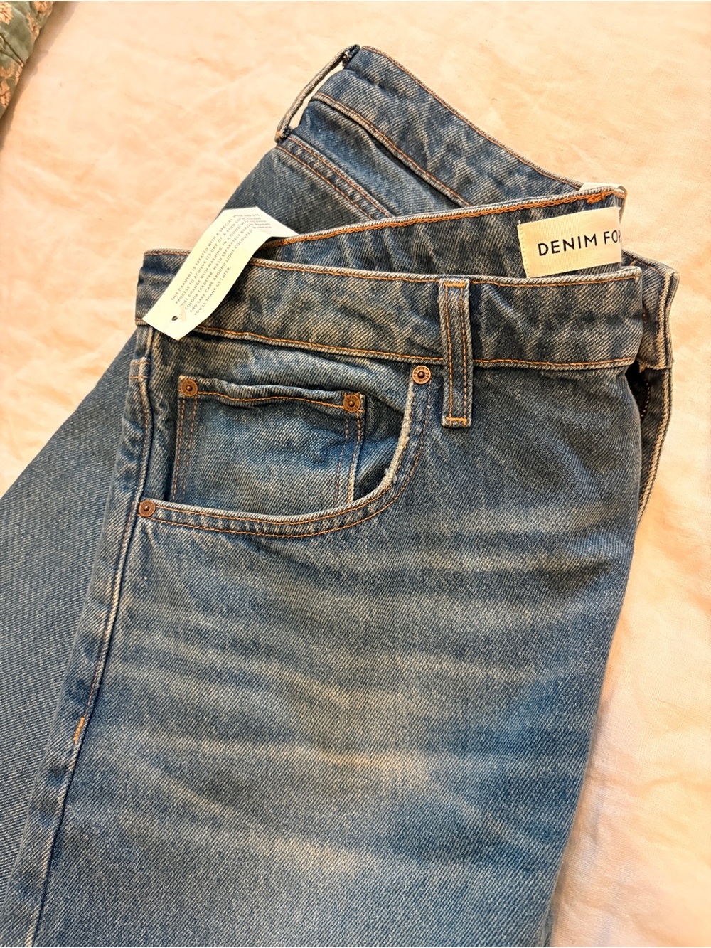 Denim Forum Women High-Rise Jeans in Medium Blue